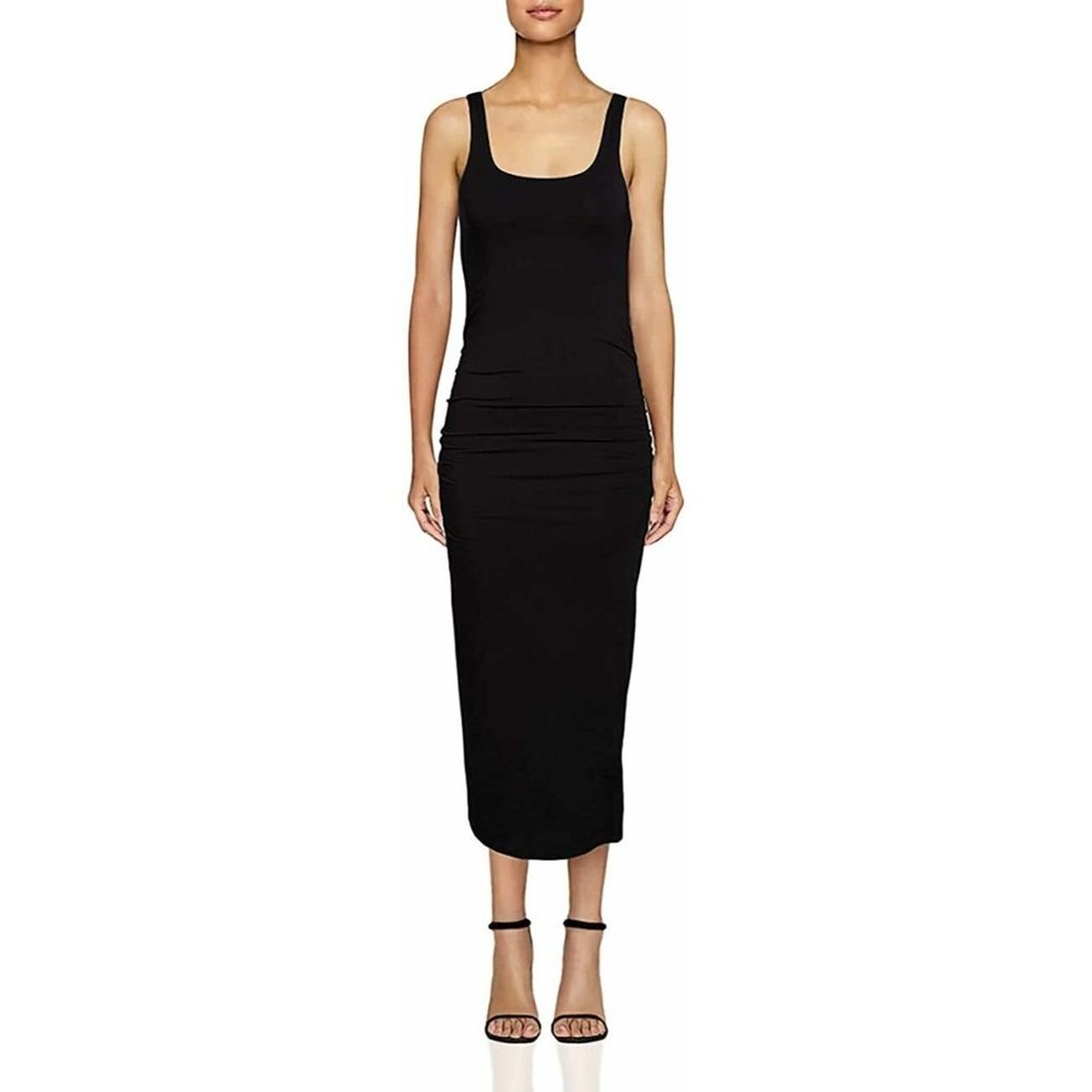 Good American Women's Size 2 Small Black Midi Sleeveless Dress, NWOT